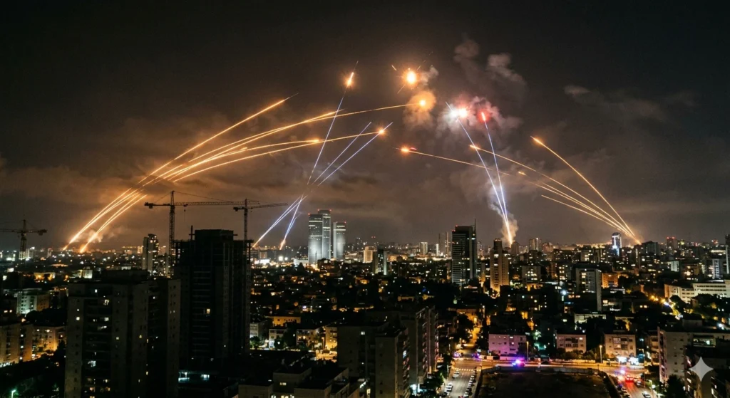 Iran Fires Cluster Missiles at Central Israel on Day 27 of War