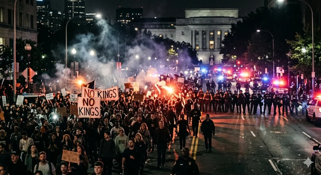 No Kings Protests Turn Violent in Portland and Los Angeles
